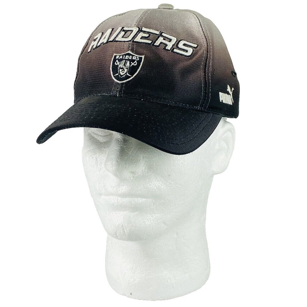 NFL Raiders Puma Cap Hat Ombe Black Oakland Las Vegas Strapback Football